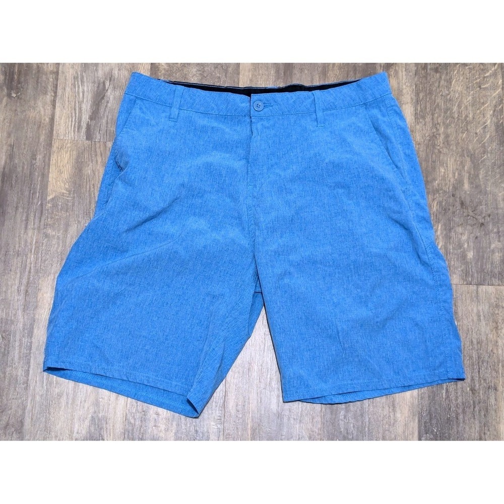 U.S. Apparel Mens Blue Performance Hybrid Shorts 36 Golf Summer Chino Flat Front
